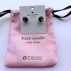 Kate Spade Black Gum Drop Stud Earrings, New with Dust Bag